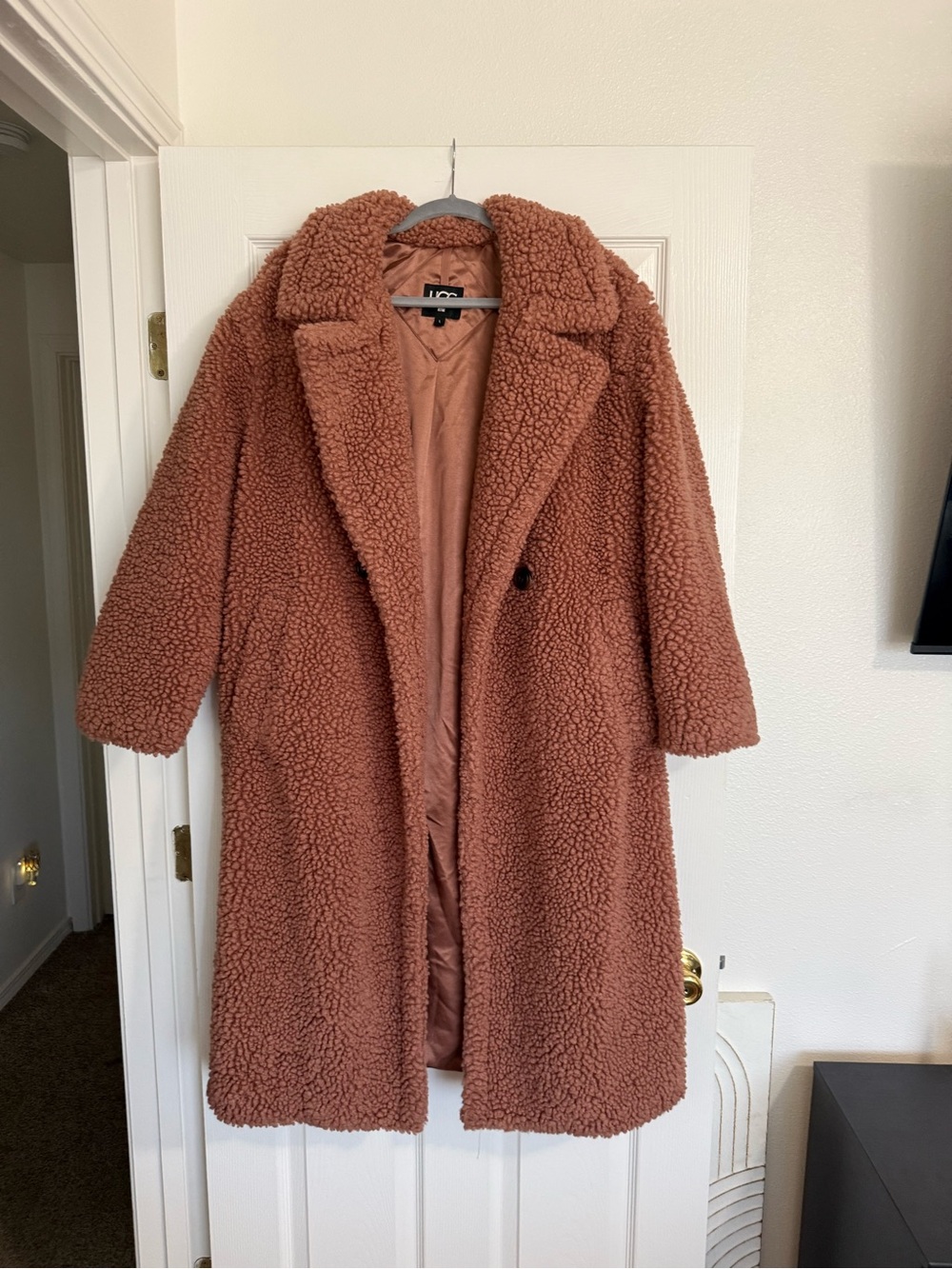UGG Rust Teddy Shearling Long Coat